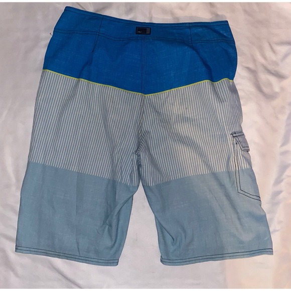 ONeill Board Shorts Swimwear Mens Swim Trunk Blue Striped Size 28x10 - Picture 7 of 9